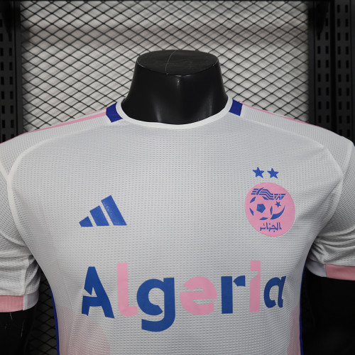 2025-26 Algeria special version white pink Player Version soccer jersey size
