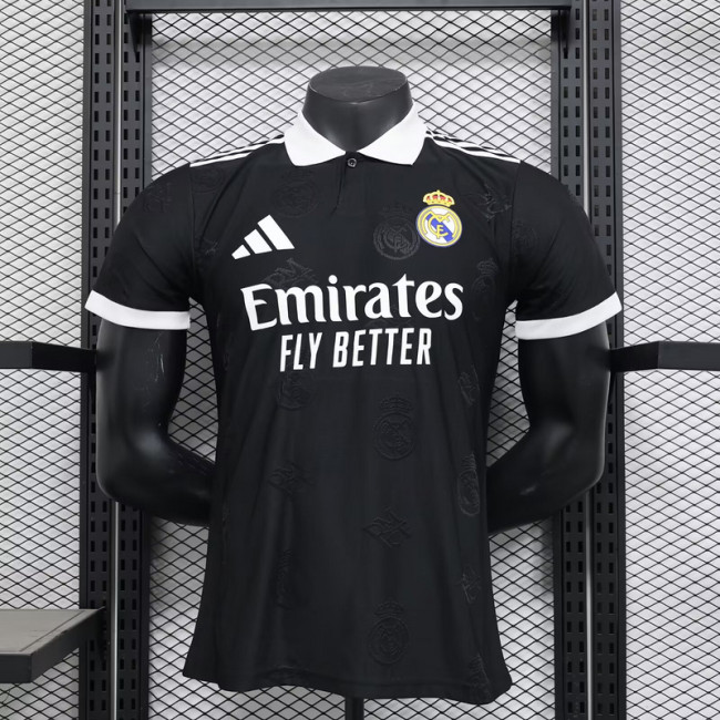 2025-26 Real Madrid black player version POLO (The player version is more slim fit, it is recommended to buy one size larger)