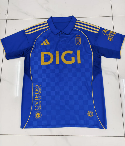 2025-26 Real Oviedo home blue soccer jersey