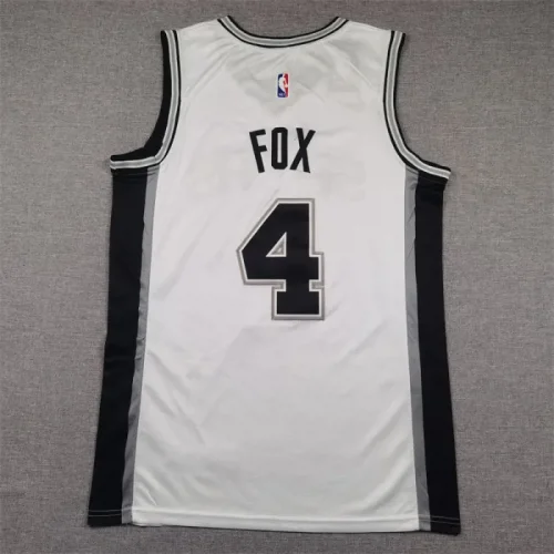 Spurs White No. 4 De'Aaron Fox