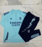 E907# 2024-25 Half zipper Real Madrid light green suit (kids)