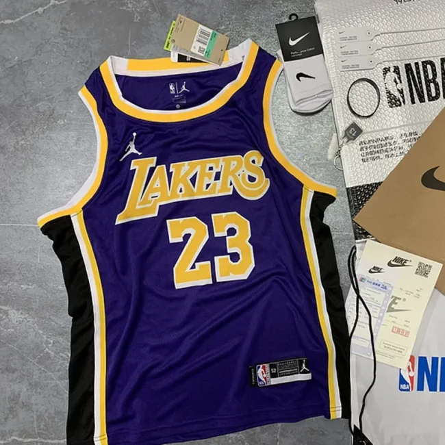 Lakers purple trapeze No. 23 James NBA Jersey