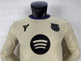 2025-26 Barcelona  Away Long sleeve Player version jersey    (The player version is more slim fit, it is recommended to buy one size larger)