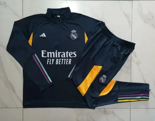 2023-24 half pull Real Madrid Sapphire Blue long-sleeved training suit sportswear