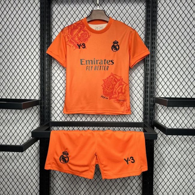 2024-25 Real Madrid Y3 Rose Special Edition orange Kids Kit