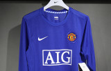 2008-09 Manchester United  blue long sleeves Player version soccer jersey