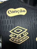 2025-26 Santos black with sponsor player version soccer jersey size  (The player version is more slim fit, it is recommended to buy one size larger)