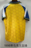 1998 Ukraine home retro soccer jersey size