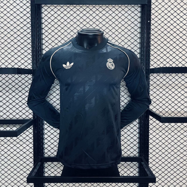 24-25 R Real Madrid Black Model Long Sleeve Player version jersey20 (The player version is more slim fit, it is recommended to buy one size larger)