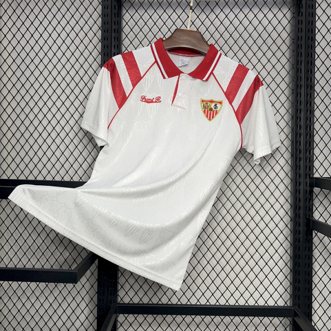 1992-93 Sevilla home retro soccer jersey