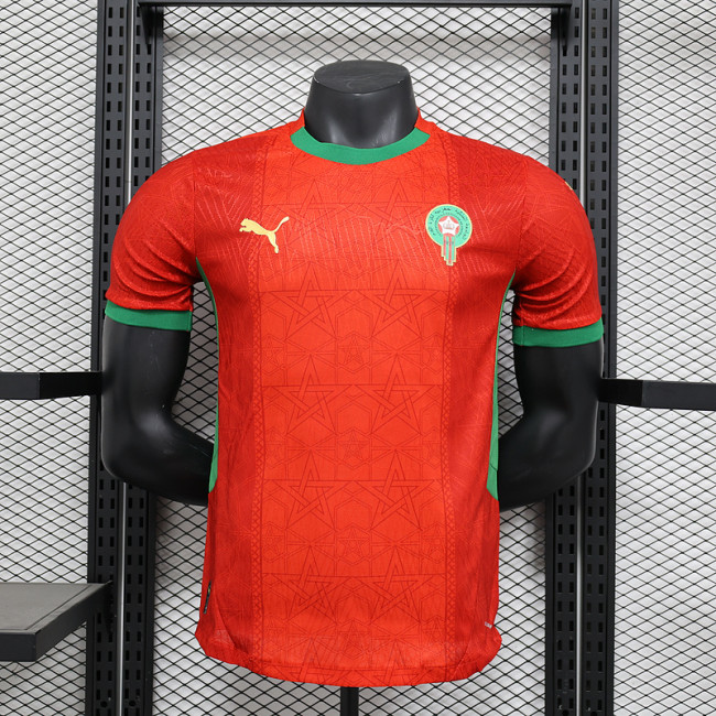 2025 Morocco home player version jersey(The player version is more slim fit, it is recommended to buy one size larger)