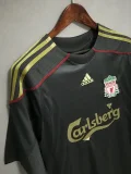 Liverpool 2009-10 away gray black soccer jerseys