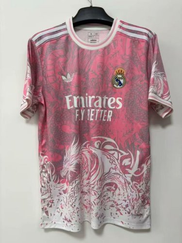 2025-26 Real Madrid   Pink special player version jersey   (The player version is more slim fit, it is recommended to buy one size larger)