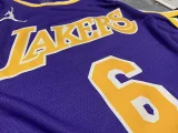 Lakers purple trapeze No. 6 James NBA Jersey
