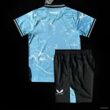 2023-24 Kids Bayer 04 Leverkusen Away Blue Jersey