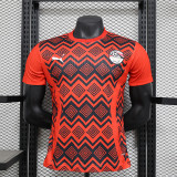 2025 Egypt red pre-match player version jersey (The player version is more slim fit, it is recommended to buy one size larger)