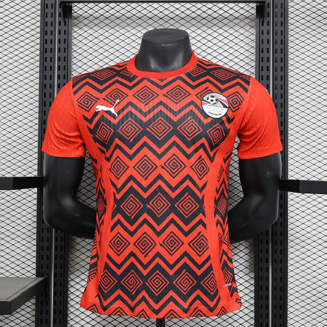2025 Egypt red pre-match player version jersey (The player version is more slim fit, it is recommended to buy one size larger)