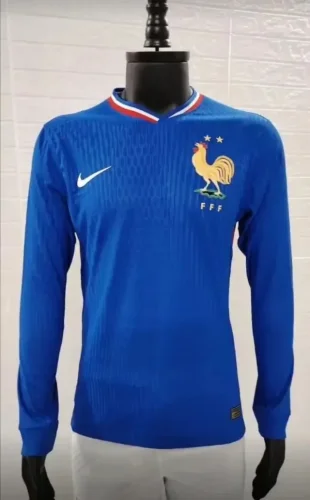 france 2024-25 home player version long sleeves (The player version is more slim fit, it is recommended to buy one size larger)