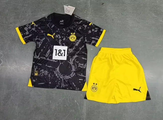 Dortmund 2023-24 away kid Soccer jersey