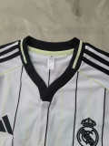2025-26 .Real Madrid   white Baseball jersey