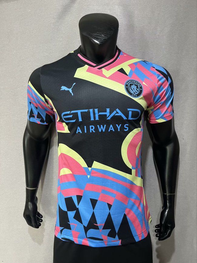 2024-25 Manchester City Rainbow special player version jersey(The player version is more slim fit, it is recommended to buy one size larger)