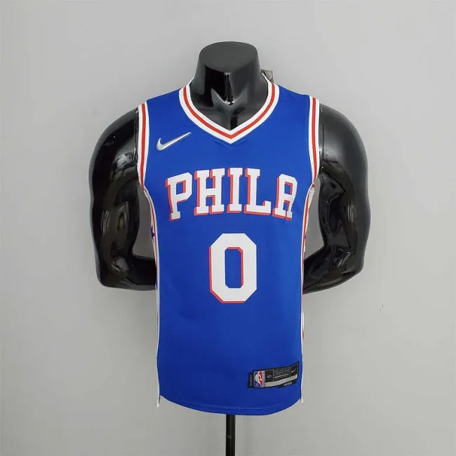 75th Anniversary Philadelphia 76ers MAXEY#0 Blue NBA Jersey