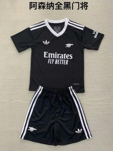 2024-25 Arsenal black goalkeeper kid kit and adults uniform