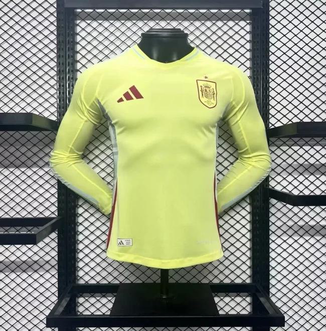 2024 Spain away long sleeve player version jersey (The player version is more slim fit, it is recommended to buy one size larger)