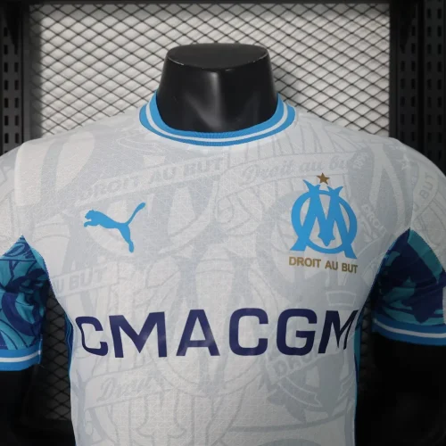 Player Version 2024-25 Olympique Marseille Home(The player version is more slim fit, it is recommended to buy one size larger)