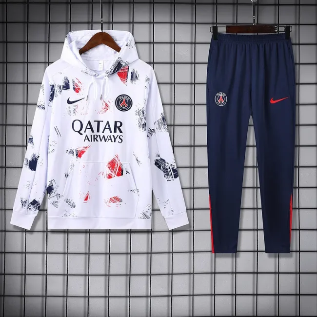 2024-25 Paris Saint-Germain white hoodie suit