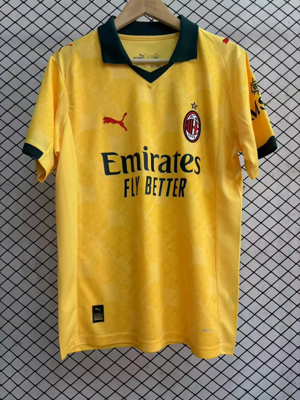 2025-26 AC Milan Yellow soccer jersey