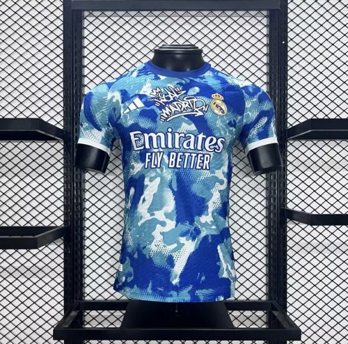 2024-25 Real Madrid blue camo player version  (The player version is more slim fit, it is recommended to buy one size larger)