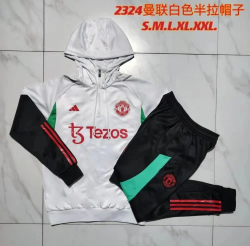 F531# 2324 half pull hat Manchester United white suit