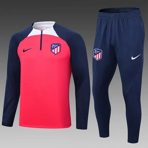 2023-24 Atletico Madrid red half zipper sweater suit