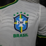 2024-25 Brazil white dove of peace player version jersey   (The player version is more slim fit, it is recommended to buy one size larger)