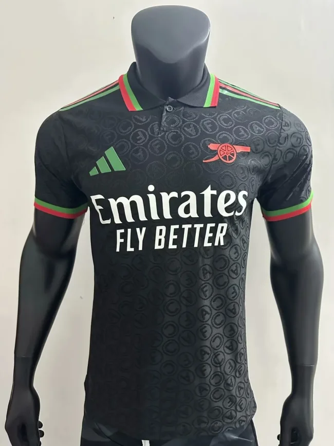 arsenal 2025-26 black player version(The player version is more slim fit, it is recommended to buy one size larger)