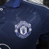 2024-25 Manchester United away blue player version jersey(The player version is more slim fit, it is recommended to buy one size larger)