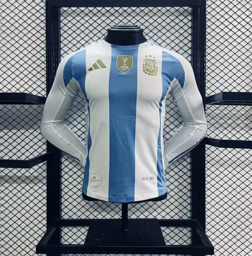 2024 Argentina home long sleeve player version jersey (The player version is more slim fit, it is recommended to buy one size larger)
