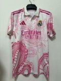 2025-26 .Real Madrid  pink and white dragon jersey