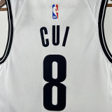 Brooklyn Nets White #8 CUI Black NBA Jersey