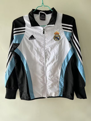 2025-26 Real Madrid  white ,black and blue windbreaker