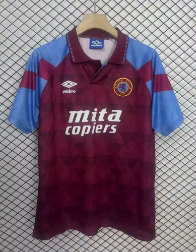 1990 Aston Villa home retro soccer jersey size