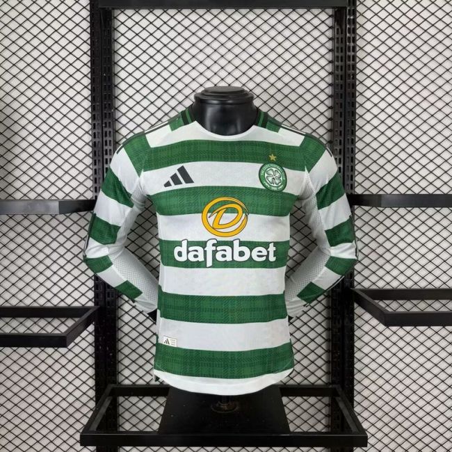 2025-26 Celtic home long sleeve player version jersey (The player version is more slim fit, it is recommended to buy one size larger)