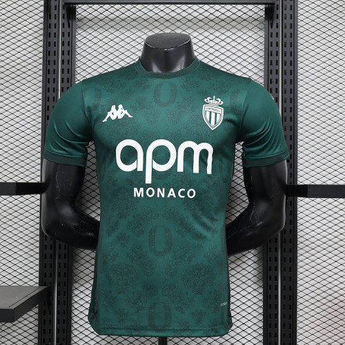 2024-25AS Monaco   third away green player version jersey (The player version is more slim fit, it is recommended to buy one size larger)