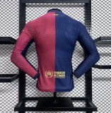 2024-25 Barcelona home long sleeve player version jersey(The player version is more slim fit, it is recommended to buy one size larger)