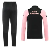 paris saint germain black pink half pull suit