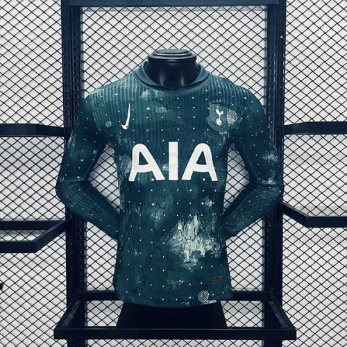 tottenham  Third away green long sleeve player version jersey (The player version is more slim fit, it is recommended to buy one size larger)