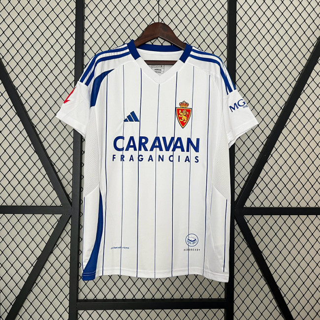 2024-25 Real Zaragoza home soccer jersey