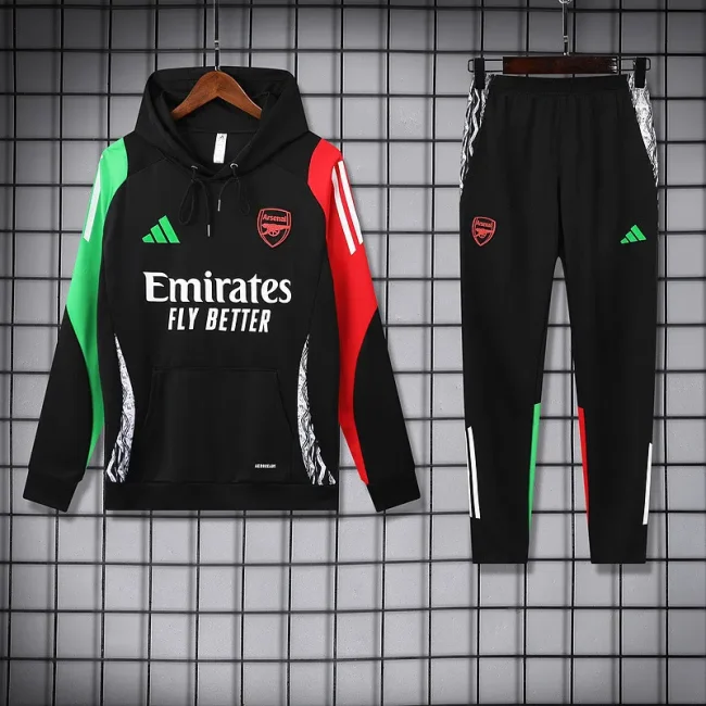 2024-25 arsenal black hoodie suit
