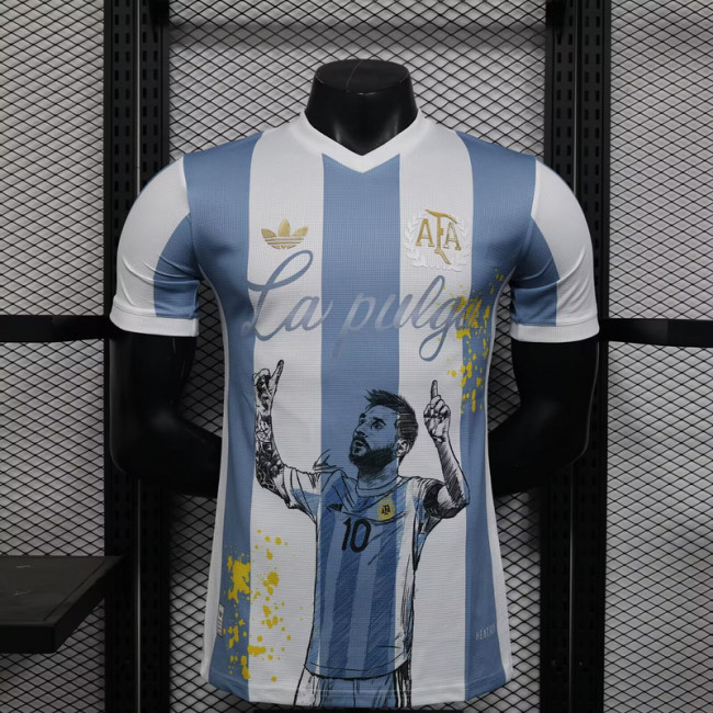 2025-26 Argentina 50th MESSI Special Player version jersey (The player version is more slim fit, it is recommended to buy one size larger)